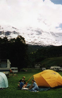 Our camp at the base of the Eiger