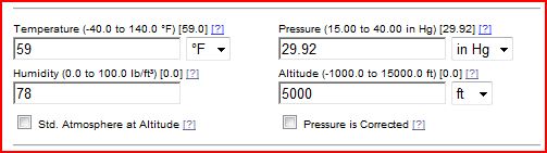 JBM Atmospheric Parameters