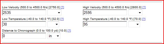 JBM DA Card Muzzle Velocity Inputs