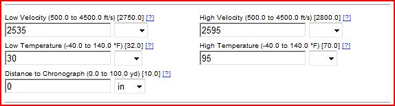 JBM DA Card Muzzle Velocity Inputs